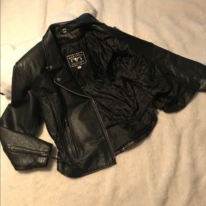 Barney’s Leather Motorcycle Jacket Size 14